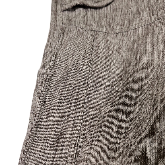 Sandro Sportswear Linen Blend Straight Leg Capris, Brown, Size 10 - Picture 4 of 12